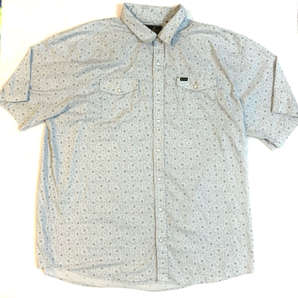 Howler Bros Pearl Snap Western Shirt Size 2XL Short Sleeve Blue Floral